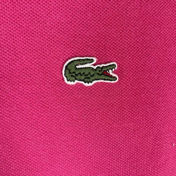 Lacoste Polo Shirt Men’s Size Large Slim Fit Pink Short Sleeve Golf Preppy - Picture 3 of 5